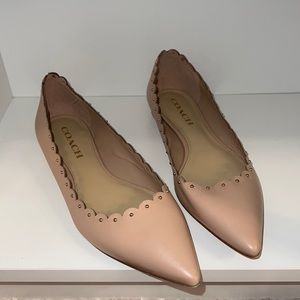 Coach pointed toe blush pink flats
